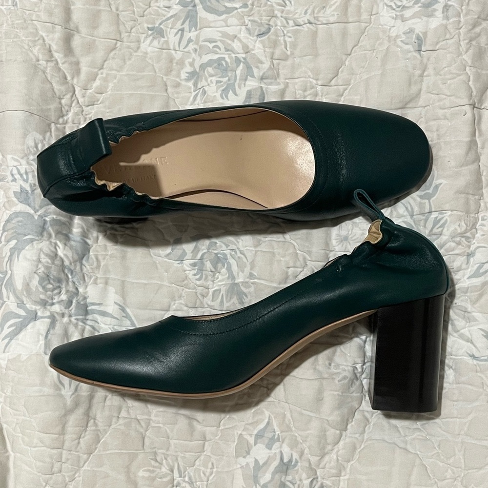 Everlane the Day Heel Ballet Pumps Forest Green